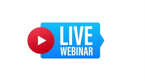 Live Webinar Button, icon, stamp, logo. illustration. Stock Footage 147308859