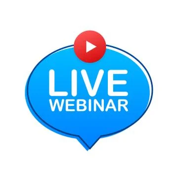Live Webinar Button, icon, stamp, logo. Vector illustration Stock Illustration