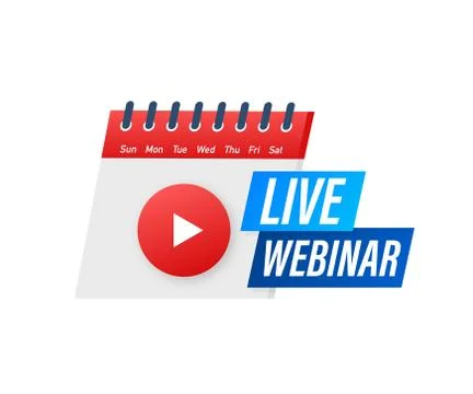 Live Webinar Button, icon. Vector stock illustration 스톡 일러스트
