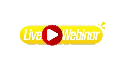 Live Webinar Button. Live stream logo. Video conference icon. Live broadcast Stock Footage 219024123
