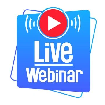 Live Webinar Button. Live stream logo. Video conference icon. Live broadcas.. Stockillustratie