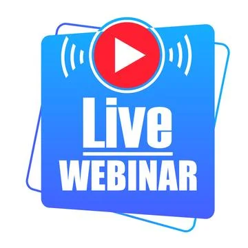 Live Webinar Button. Live stream logo. Video conference icon. Live broadcast  Illustrazione stock