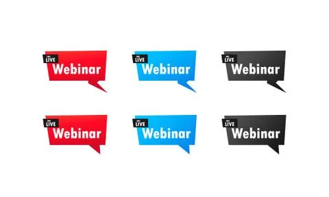 Live webinar button set. Live streaming icon for web Social media. Vector on  Stock Illustration
