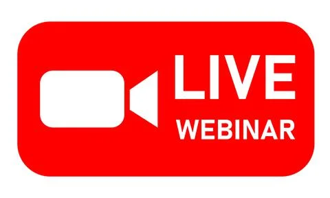 Live Webinar button on white background. Video conference sign. 스톡 일러스트