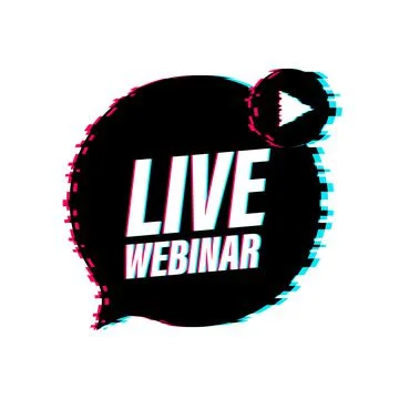 Live webinar for concept design. Digital glitch banner. Virtual concept. Video Illustrazione stock