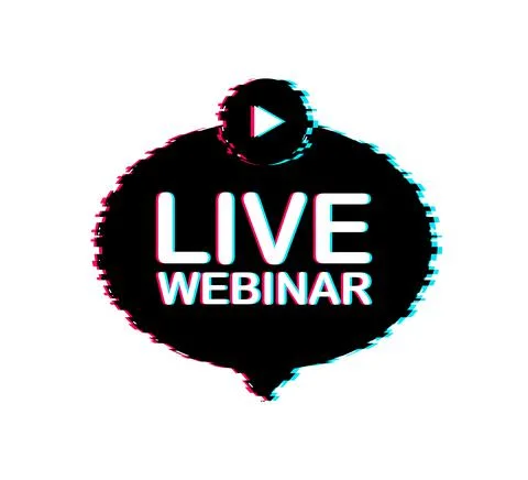 Live webinar for concept design. Digital glitch banner. Virtual concept. Video Illustrazione stock