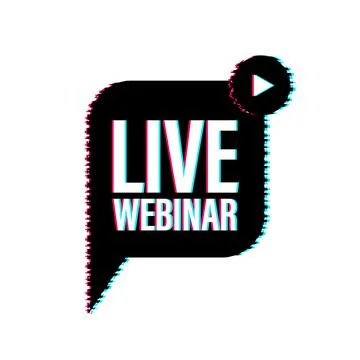 Live webinar for concept design. Digital glitch banner. Virtual concept. Video Illustrazione stock