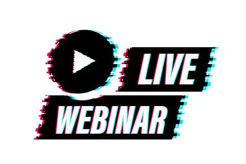 Live webinar for concept design. Digital glitch banner. Virtual concept. Video Illustrazione stock