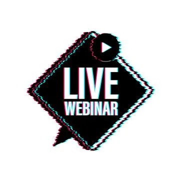Live webinar for concept design. Digital glitch banner. Virtual concept. Video Illustrazione stock