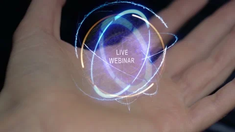 Live Webinar on a female hand Stock Footage 169755587