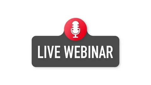 LIve webinar. Flat badge illustration on white background. Motion graphics. Stock Footage 153489031