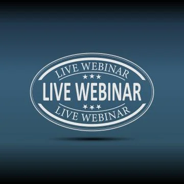 LIve webinar. Flat badge vector illustration on white background. Stock Illustration