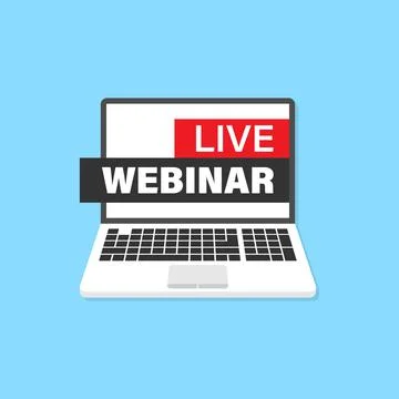 Live webinar icon in flat style. Online training vector illustration on isola 스톡 일러스트