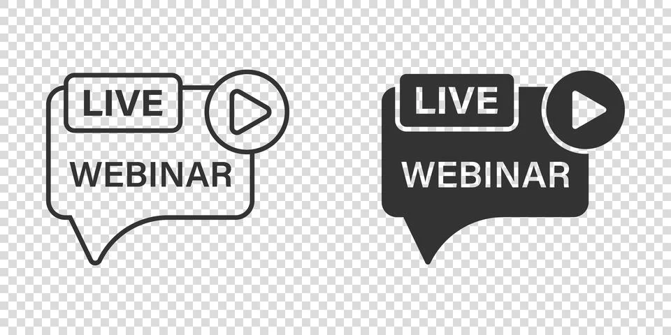 Live webinar icon in flat style. Online training vector illustration on isola 스톡 일러스트