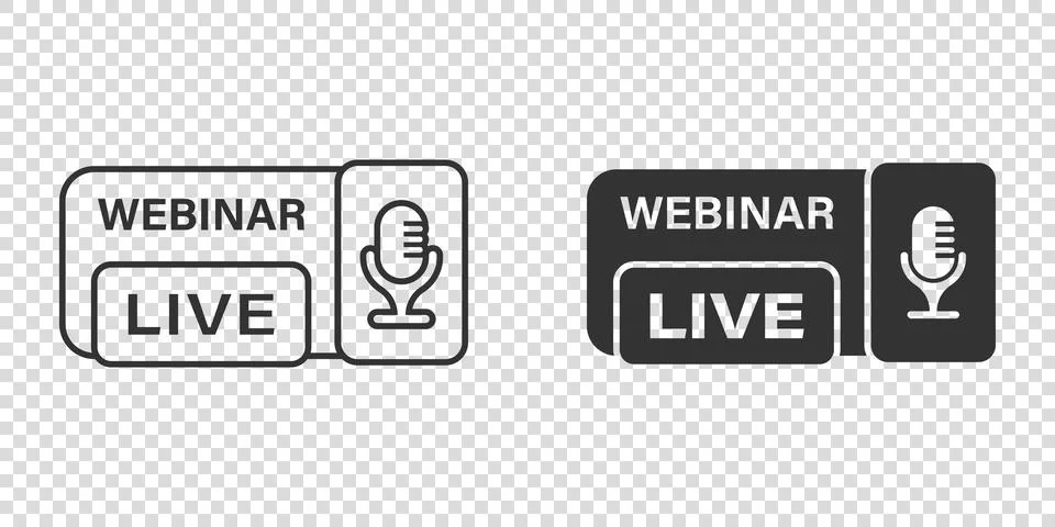Live webinar icon in flat style. Online training vector illustration on isola Stock Illustration