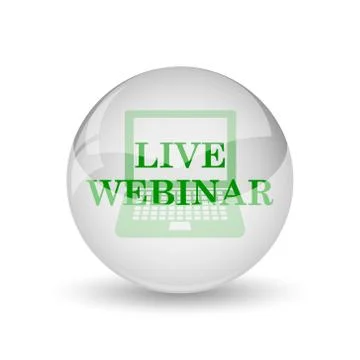 Live webinar icon. Internet button on white background.. Stock Illustration