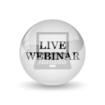 Live webinar icon. Internet button on white background. Stock Illustration