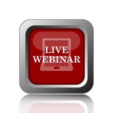 Live webinar icon. Internet button on white background. Stock Illustration