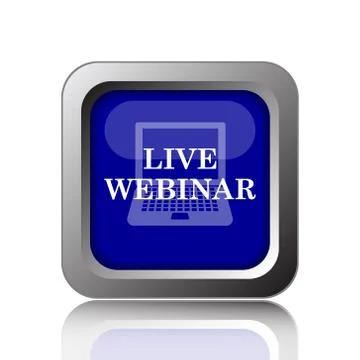 Live webinar icon. Internet button on white background.. Stock Illustration