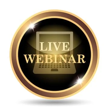 Live webinar icon. Internet button on white background.. Stock Illustration