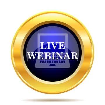Live webinar icon. Internet button on white background.. Stock Illustration