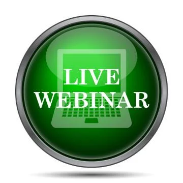 Live webinar icon. Internet button on white background.. Stock Illustration