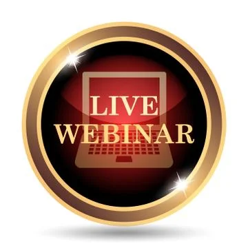 Live webinar icon. Internet button on white background.. Stock Illustration