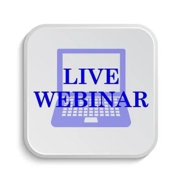 Live webinar icon. Internet button on white background.. Stock Illustration