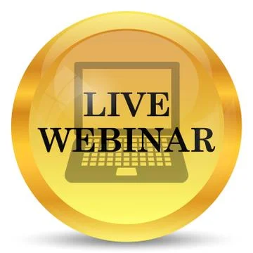 Live webinar icon. Internet button on white background.. Stock Illustration