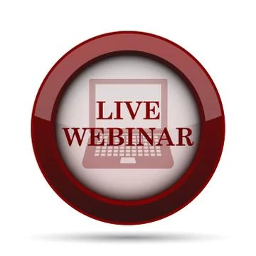 Live webinar icon. Internet button on white background. . Stock Illustration