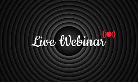 Live webinar. Interface design element for webinar, online course, distance e Stock Illustration