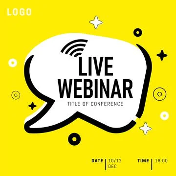 Live Webinar invite template. Banner live webinar promotion for social media Stock Illustration