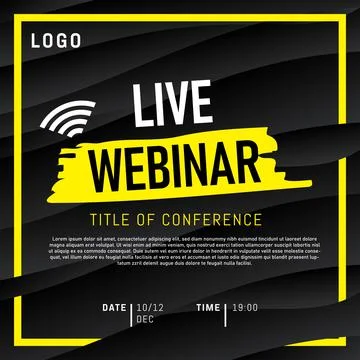 Live webinar invite template. Banner live webinar promotion for social media Stock Illustration