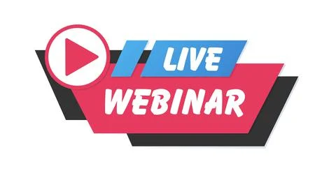 Live webinar label for broadcasting live. Vector eps Stock Illustration