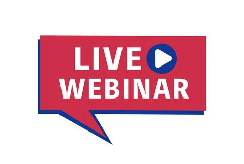 Live webinar label for broadcasting live. Vector Stock Illustration