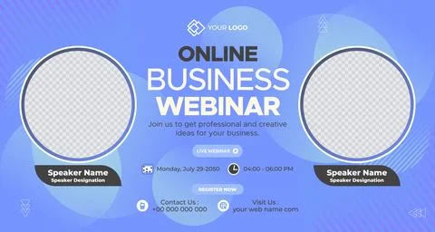 Live Webinar learning, Course Announcement Poster Concept Social Media Banner Stock Illustration