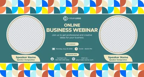 Live Webinar learning, Course Announcement Poster Concept Social Media Banner Stock Illustration