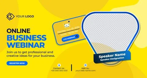 Live Webinar learning, Course Announcement Poster Concept Social Media Banner Stock Illustration