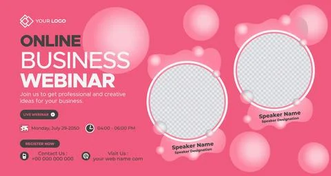 Live Webinar learning, Course Announcement Poster Concept Social Media Banner Stock Illustration