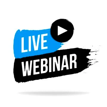 Live webinar play online button vector illustration. Stock Illustration