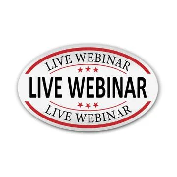Live webinar red oval isolated speech bubble paper label Stock Illustration