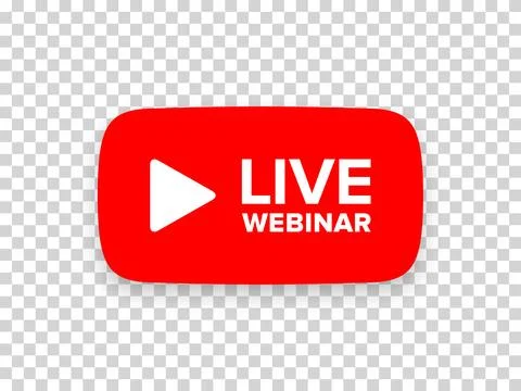 Live Webinar vector button on transparent background Stock Illustration