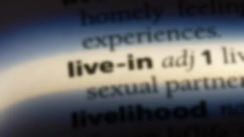 Live in word in a dictionary. Stock Footage 99562767