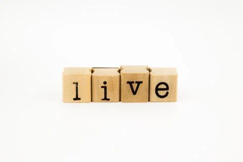 Live wording isolate on white background Stock Photos