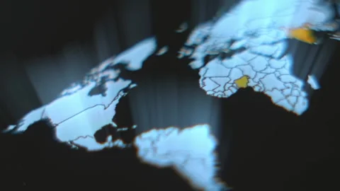 Live World map highlighting countries under cyber attack Video stock 303822185