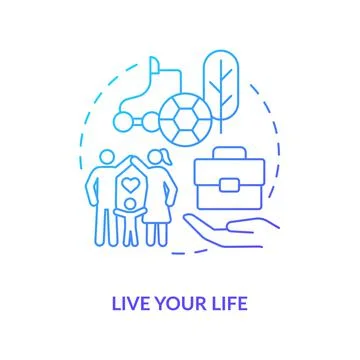 Live your life blue gradient concept icon イラスト素材