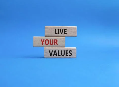 Live your values symbol. Concept words Live your values on wooden blocks. B.. Stockfoto's