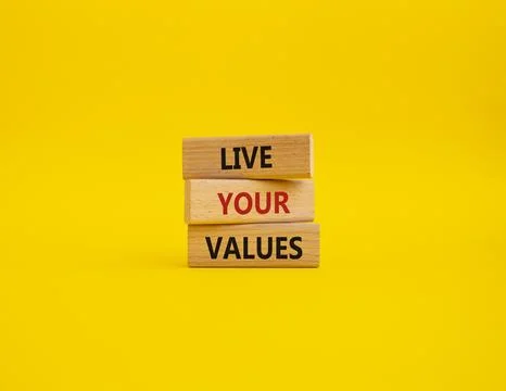 Live your values symbol. Concept words Live your values on wooden blocks. B.. Stockfoto's