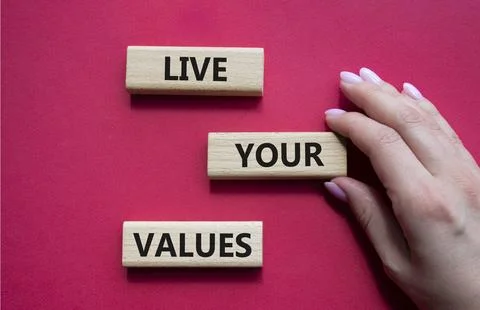 Live your values symbol. Concept words Live your values on wooden blocks. B.. Stockfoto's