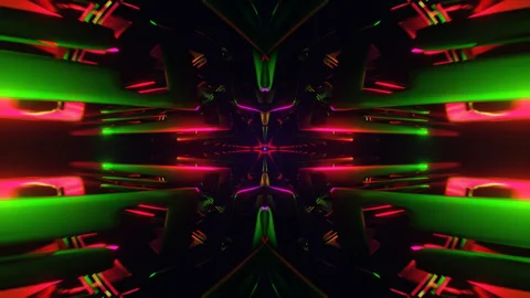 Lively and immersive VJ loop background with vibrant pulsating colors, creating Video stock 245386368